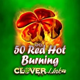 50 Red Hot Burning Clover Links slot logo by Novomatic at Spinit Casino